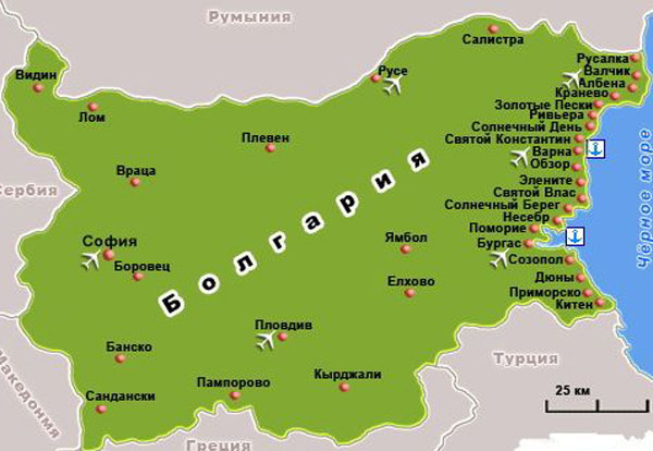 Путешествие по болгарии карта
